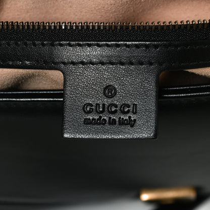Gucci Calfskin Matelasse Small GG Marmont Top Handle Shoulder Bag Black 6 of 11