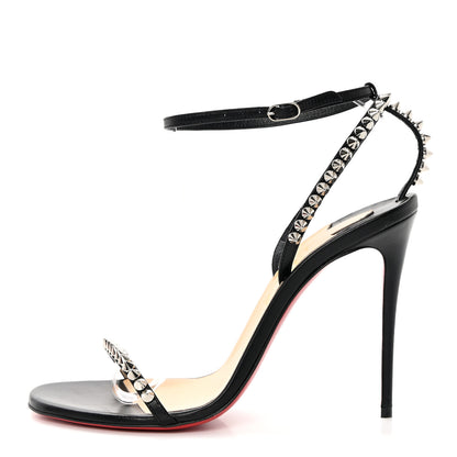 Christian Louboutin Kid Spiked So Me 100 Sandals 38 Black 1 of 12