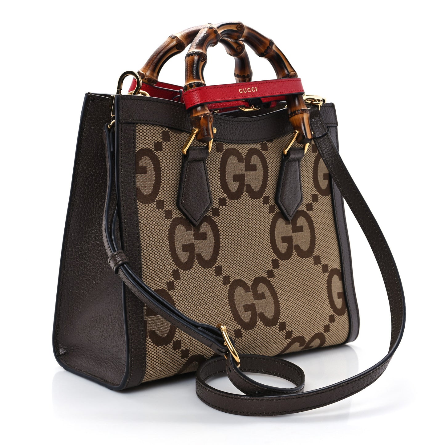 Monogram Jumbo GG Textured Dollar Calfskin Small Diana Tote Bag Camel Ebony New Acero Pomegranate Red