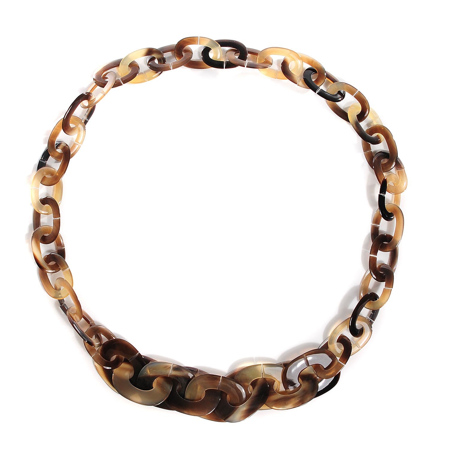 Hermes Buffalo Horn Lacquered Wood Kali Necklace GM 1 of 3
