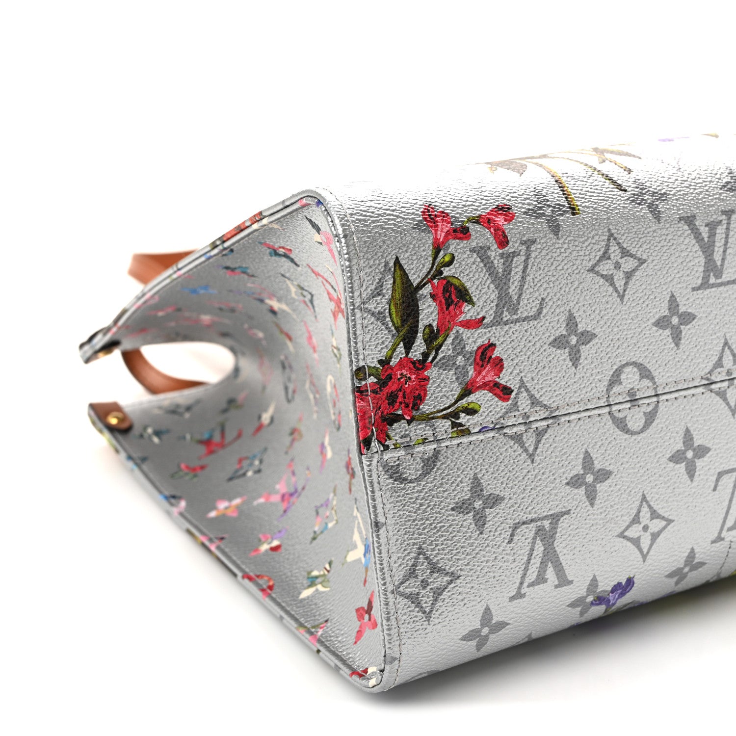 Louis Vuitton Metallic Monogram LV Garden OnTheGo MM Silver 8 of 9