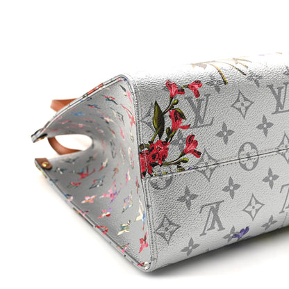 Louis Vuitton Metallic Monogram LV Garden OnTheGo MM Silver 8 of 9