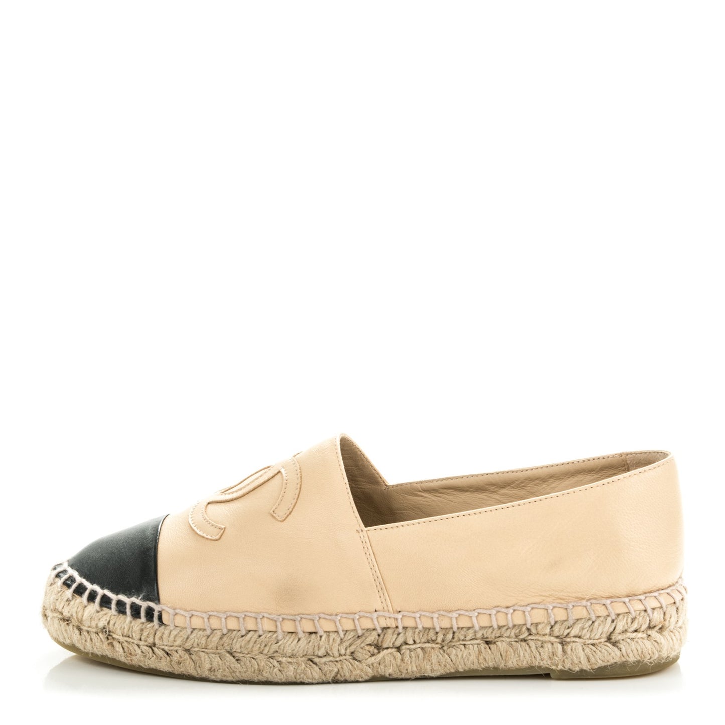 Lambskin CC Espadrilles 37 Beige Black