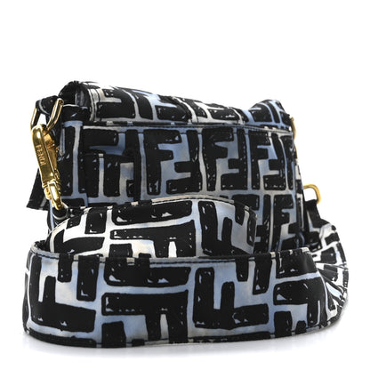Fendi X JOSHUA VIDES Nylon FF Cloudy Mini Belt Baguette Bag White Celeste Black 3 of 10