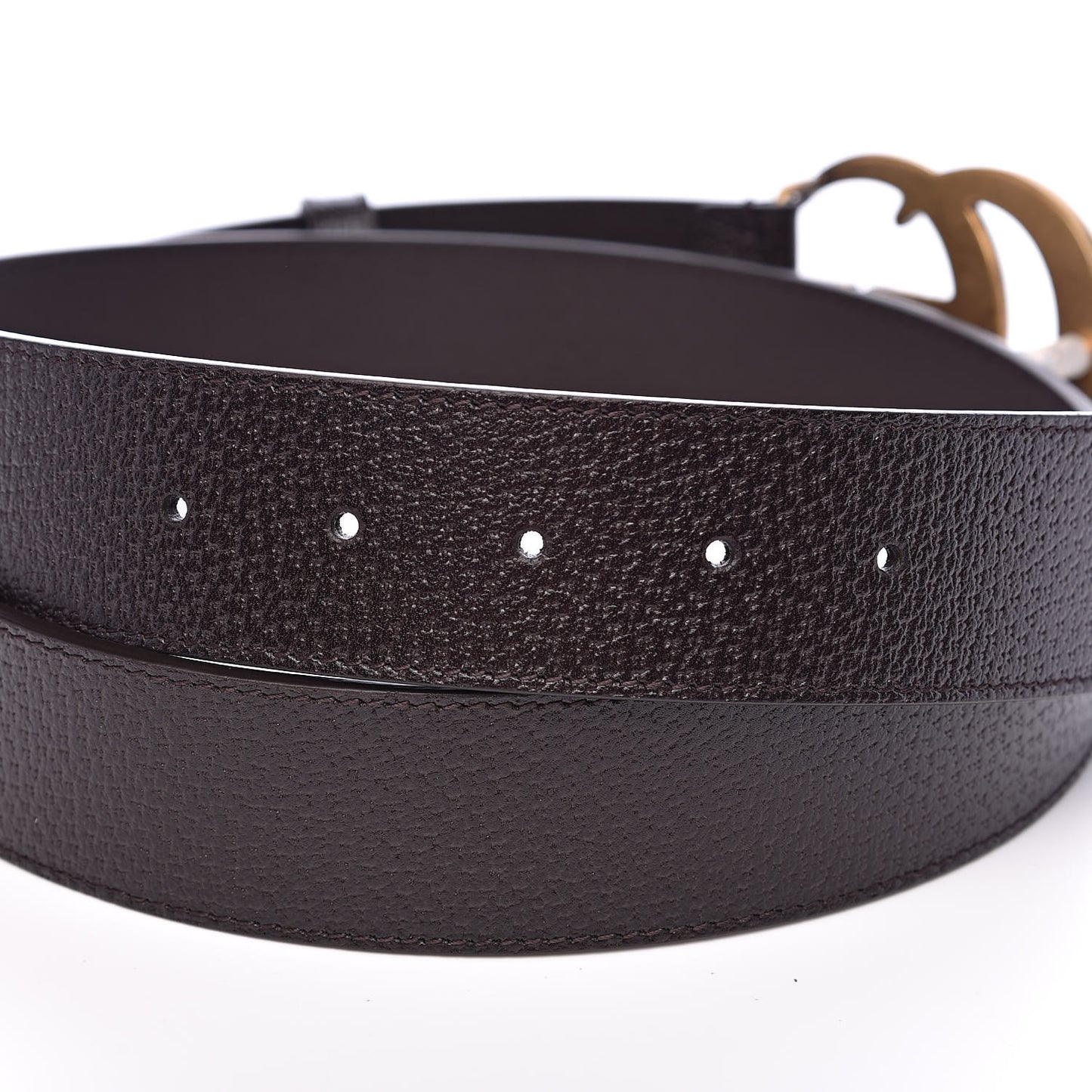 Textured Dollar Calfskin Double G 40mm Belt 100 40 Dark Cocoa