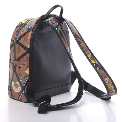 MCM Visetos Calfskin Motif Rombi Lion Printed Small Backpack Cognac 2 of 10