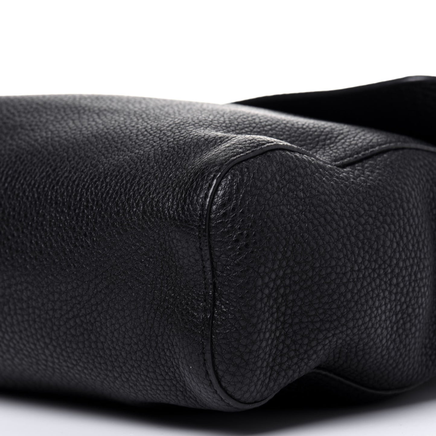 Pebbled Calfskin Shoulder Bag Black