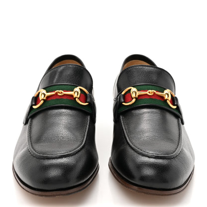Gucci Goatskin Web Mens Horsebit Loafers 6.5 Black 3 of 10