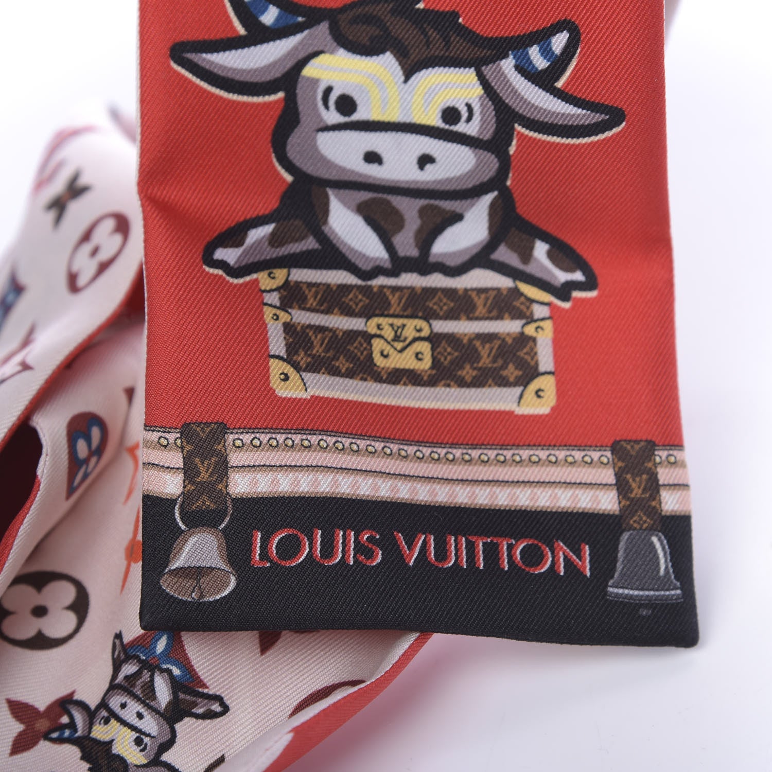 Louis Vuitton Silk Monogram Rodeo Bandeau Red 4 of 4
