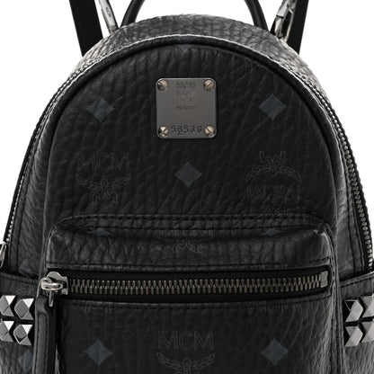 MCM Visetos Side Stud X-Mini Stark Bebe Boo Backpack Black 7 of 9
