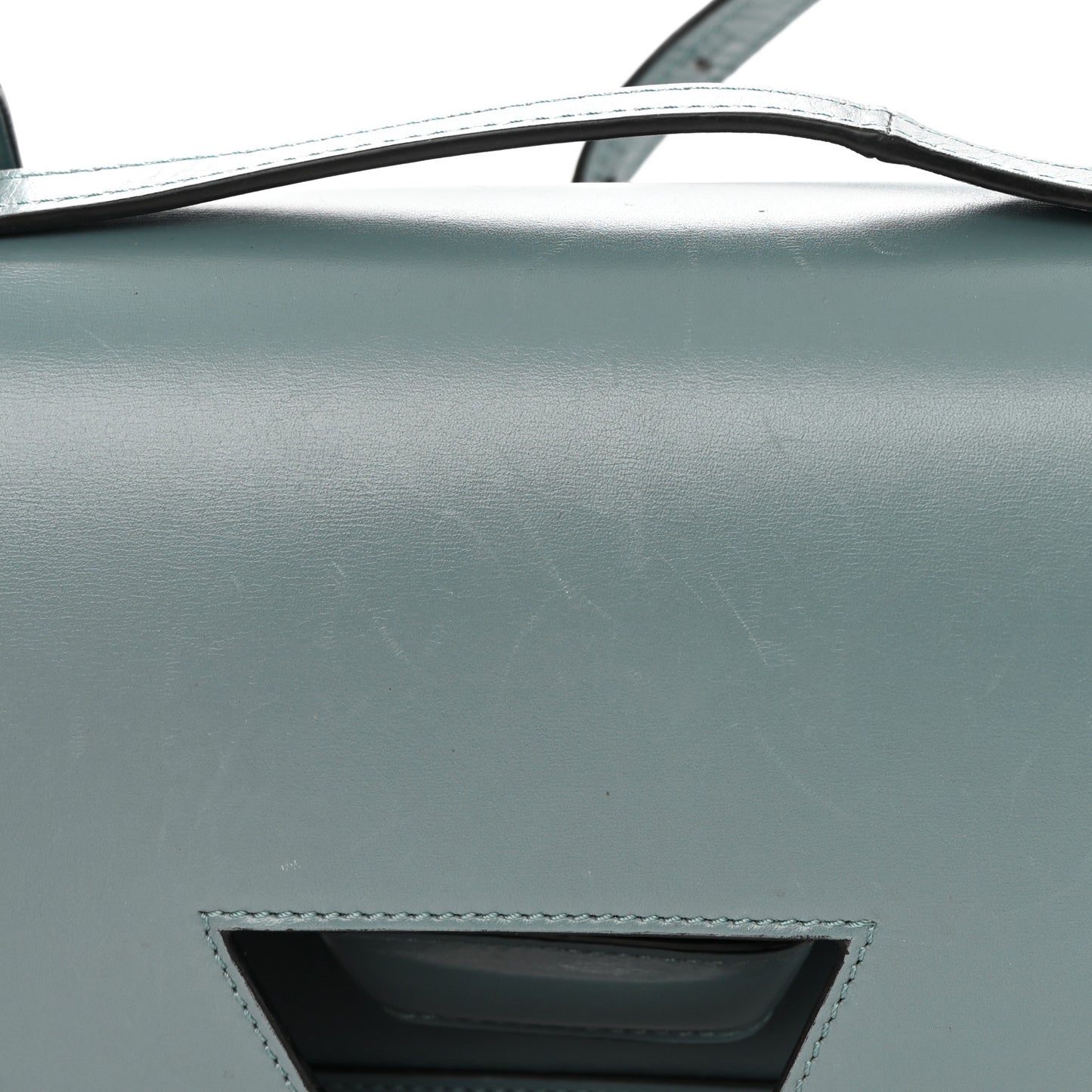 Calfskin Small Barcelona Shoulder Bag Stone Blue