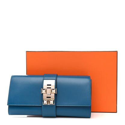 Hermes Tadelakt Medor 23 Clutch Bleu Izmir 14 of 14