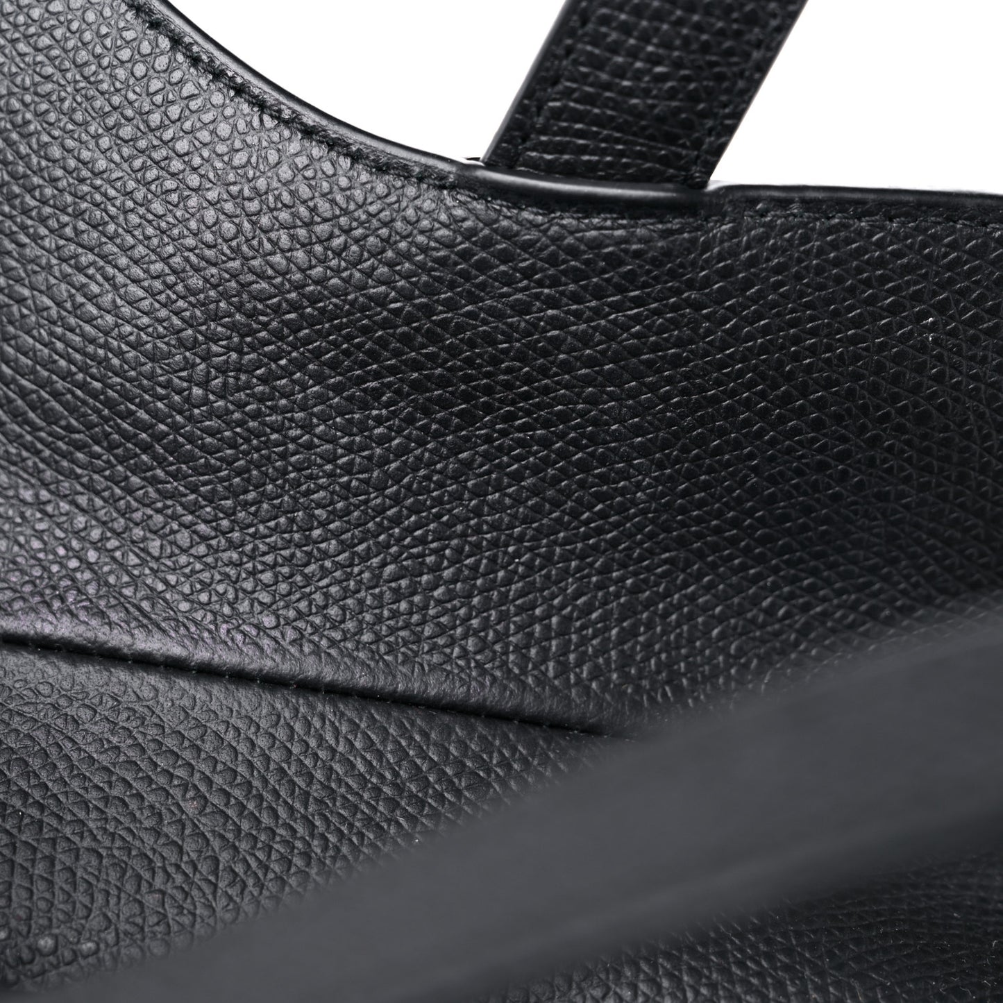 Grained Calfskin Mini Saddle Bag Black