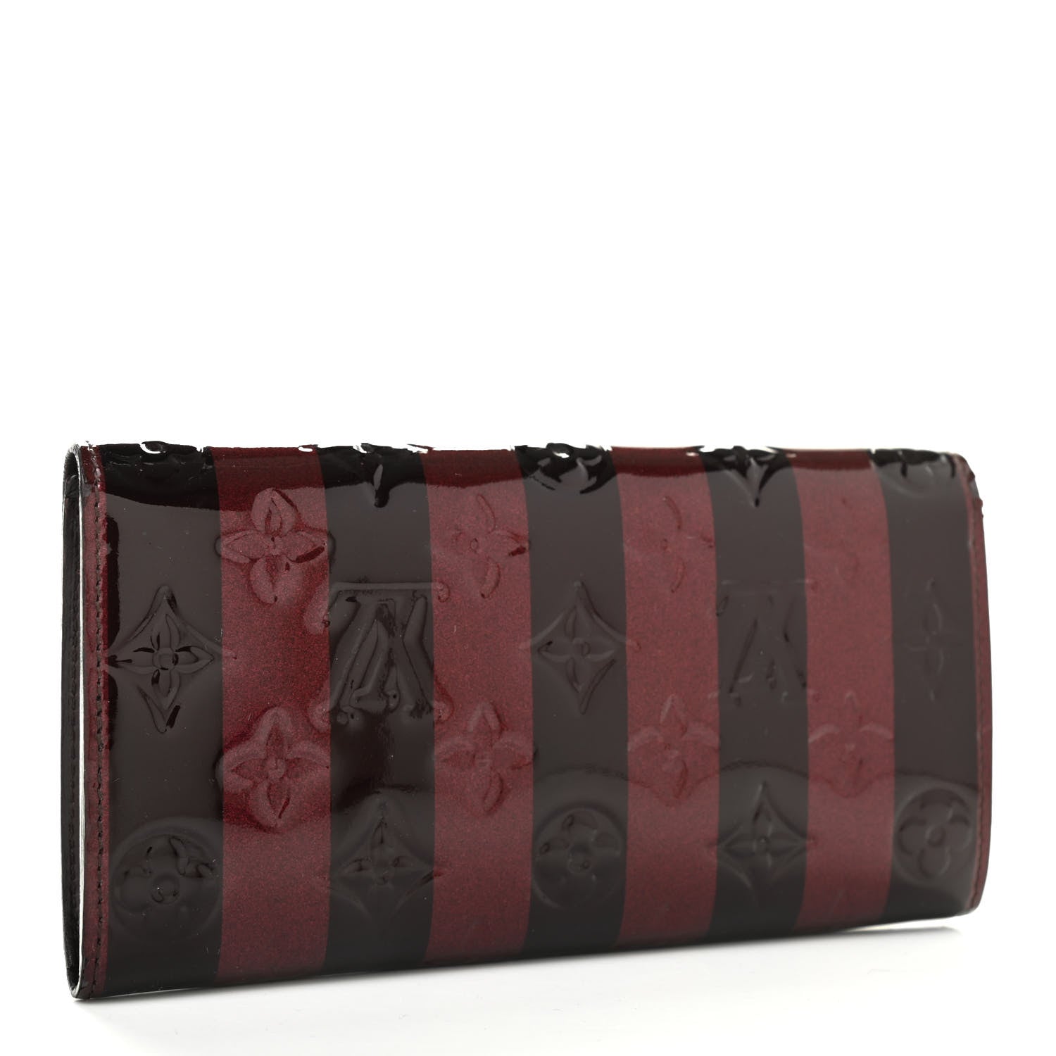 Louis Vuitton Vernis Rayures Sarah Wallet Amarante 3 of 11