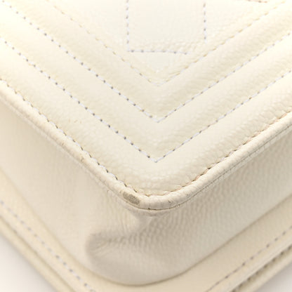 Chanel Caviar Quilted Medium Boy Flap White 16 of 19