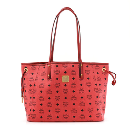 MCM Visetos Medium Reversible Shopper Project Tote Red Jaguar Brown 1 of 26