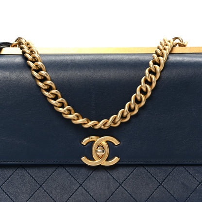 Chanel Lambskin Stitched Coco Luxe Medium Flap Blue 10 of 13