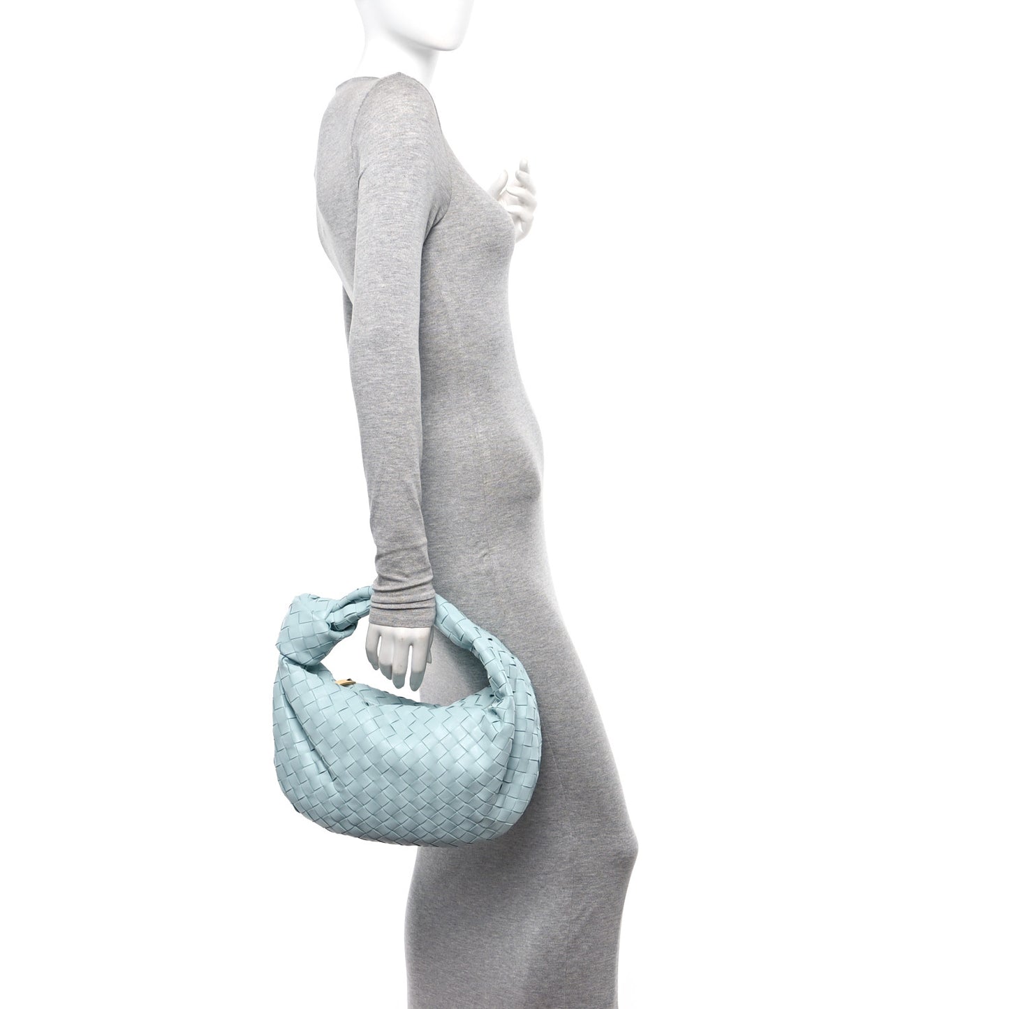 Nappa Intrecciato Teen Jodie Hobo Teal Washed