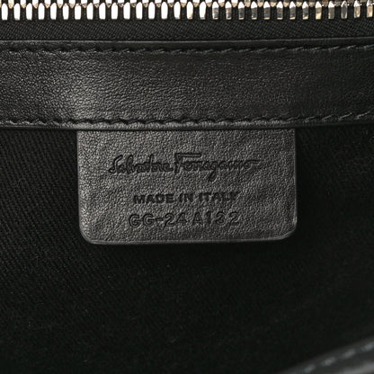 Salvatore Ferragamo Canvas Calfskin Gancini Weekender Bag Black 5 of 8
