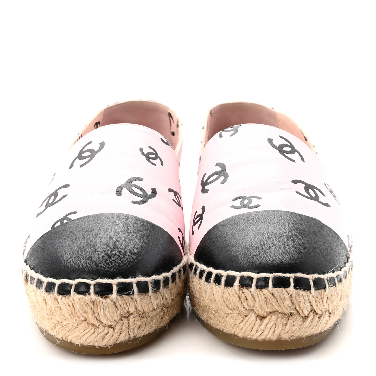 Lambskin Printed CC Espadrilles 37 Light Pink Black