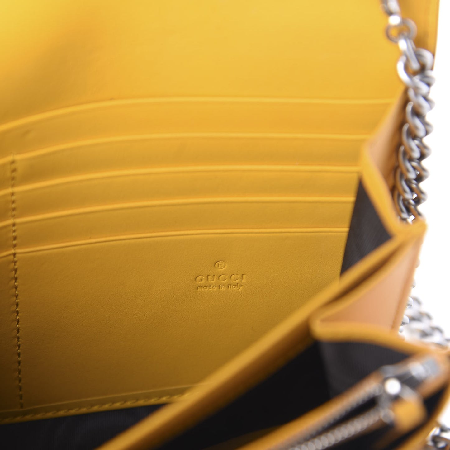 Suede Mini Dionysus Chain Wallet Yellow
