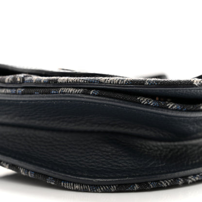 Christian Dior Oblique Saddle Messenger Pouch Blue Black 9 of 13