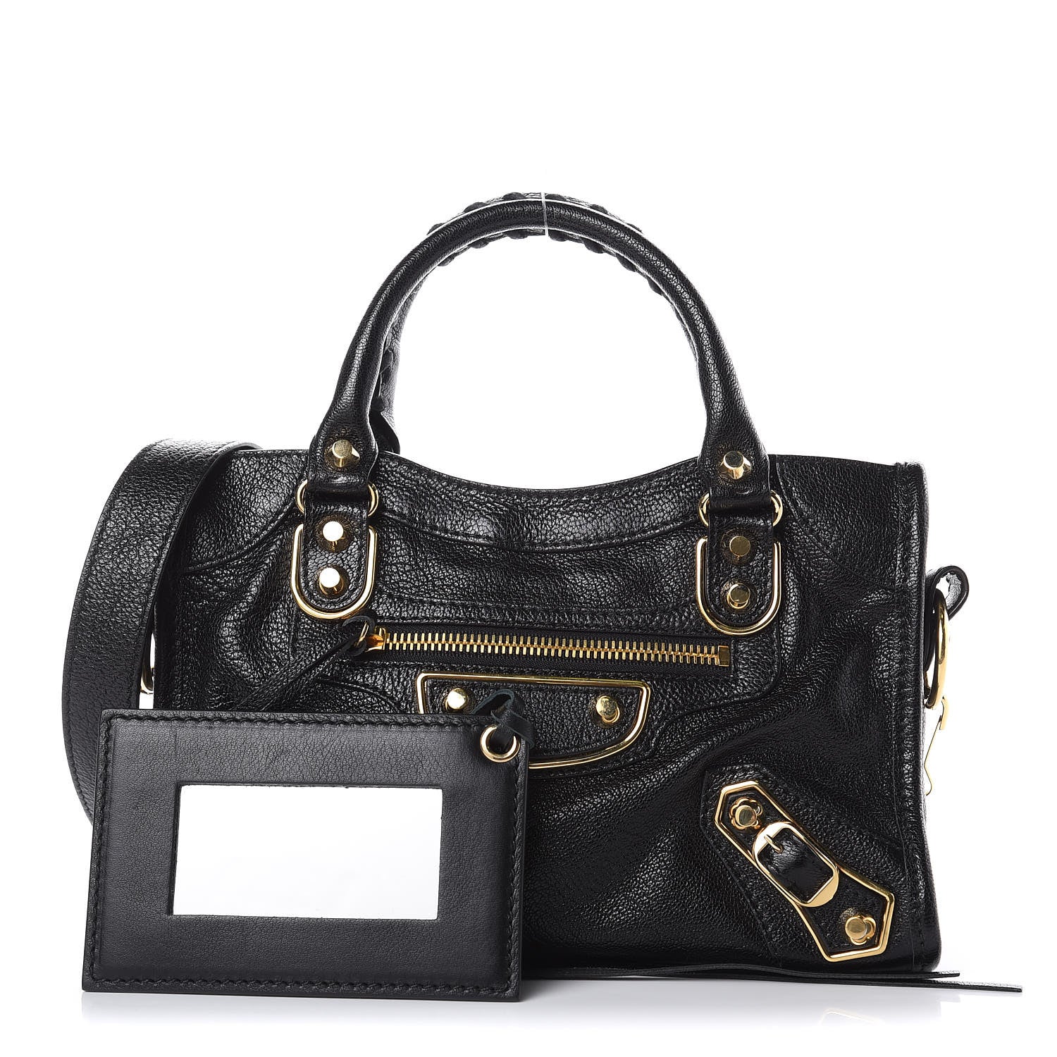 Balenciaga Chevre Gold Metallic Edge Hardware Mini City Black 1 of 12