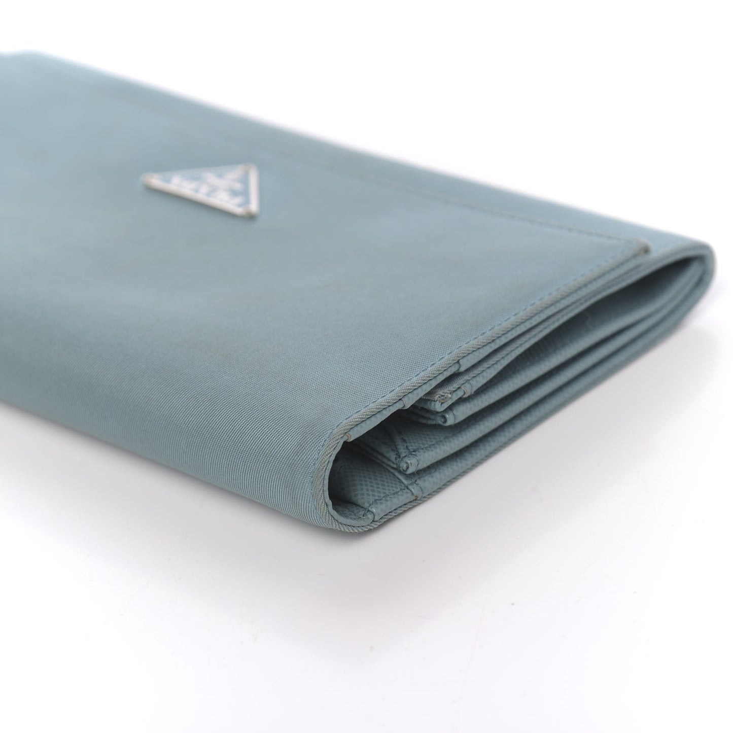 Tessuto Nylon Continental Flap Wallet Turchese