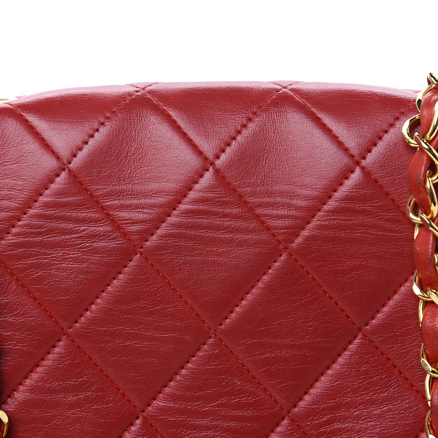 Chanel Lambskin Quilted Small Single Flap Red 14 of 17