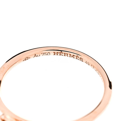 Hermes 18K Rose Gold Gambade H Ring 49 4.75 4 of 6