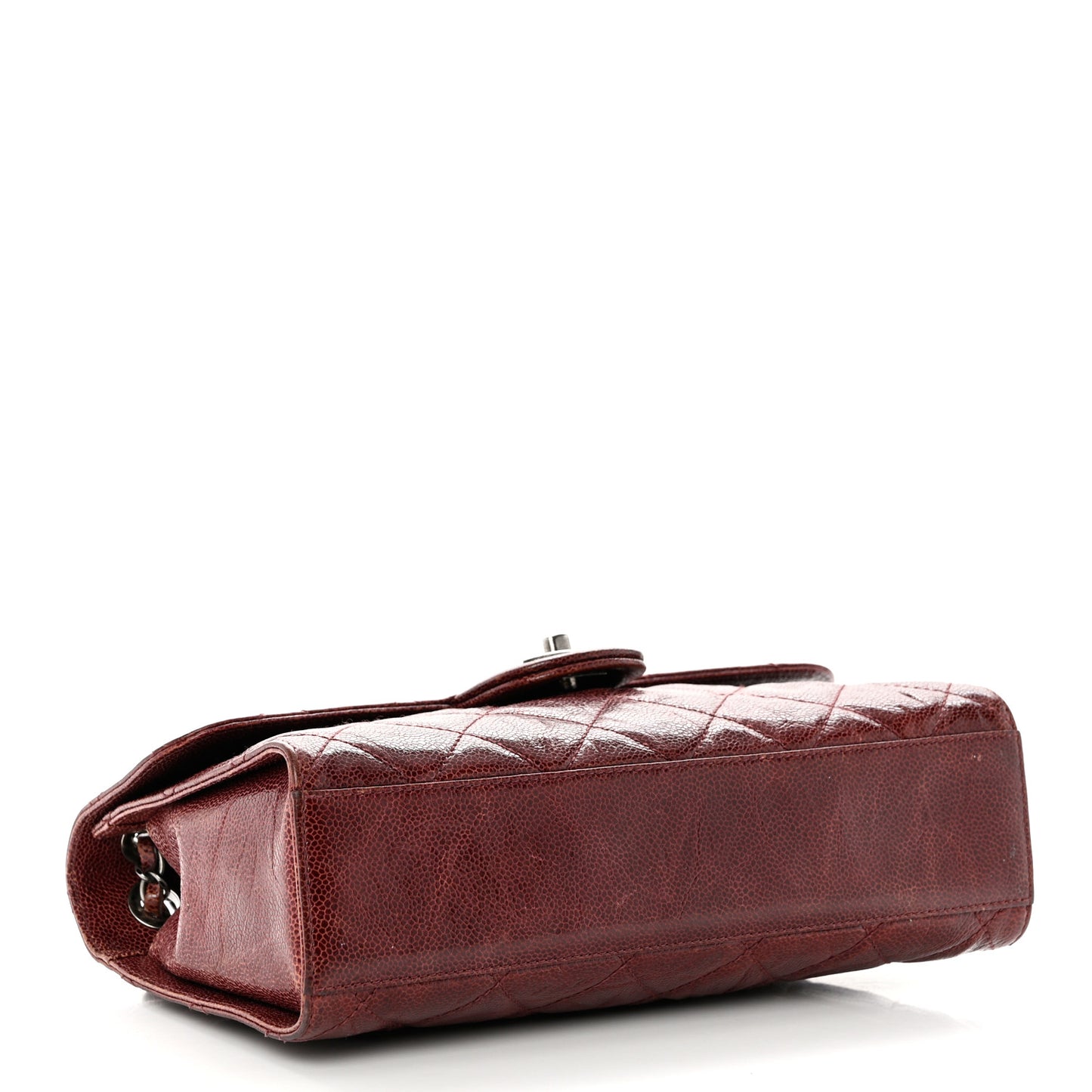 Crumpled Grained Calfskin Medium CC Crave Flap Bordeaux