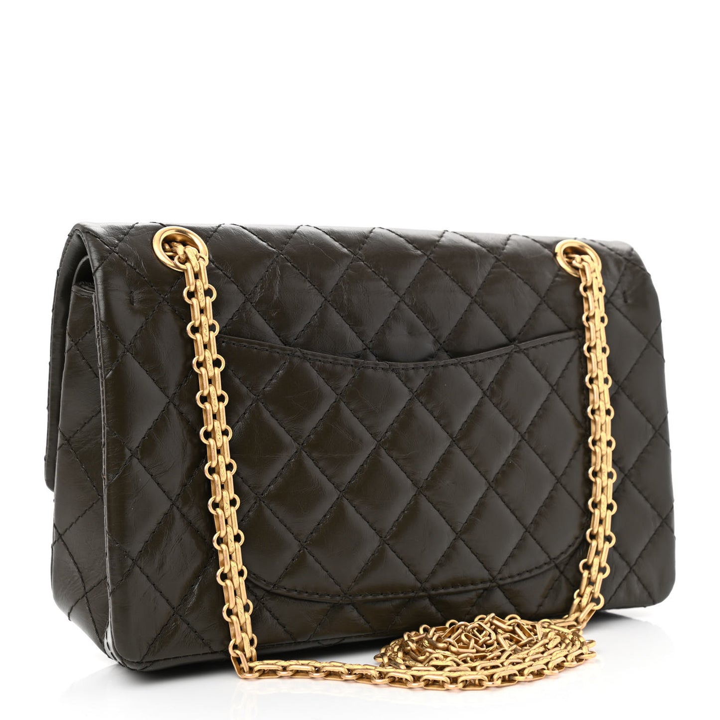 Aged Calfskin Quilted 2.55 Reissue 225 Flap Dark Green