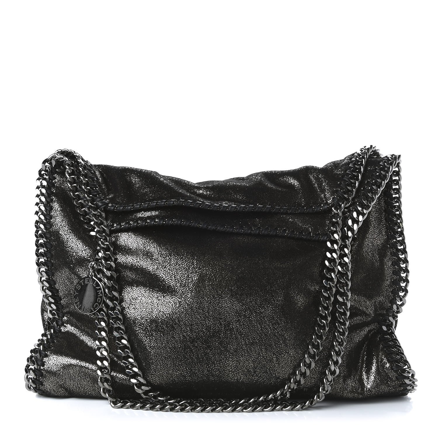 Stella McCartney Chamois Shiny Dotted Small Falabella Tote Ruthenium 1 of 9