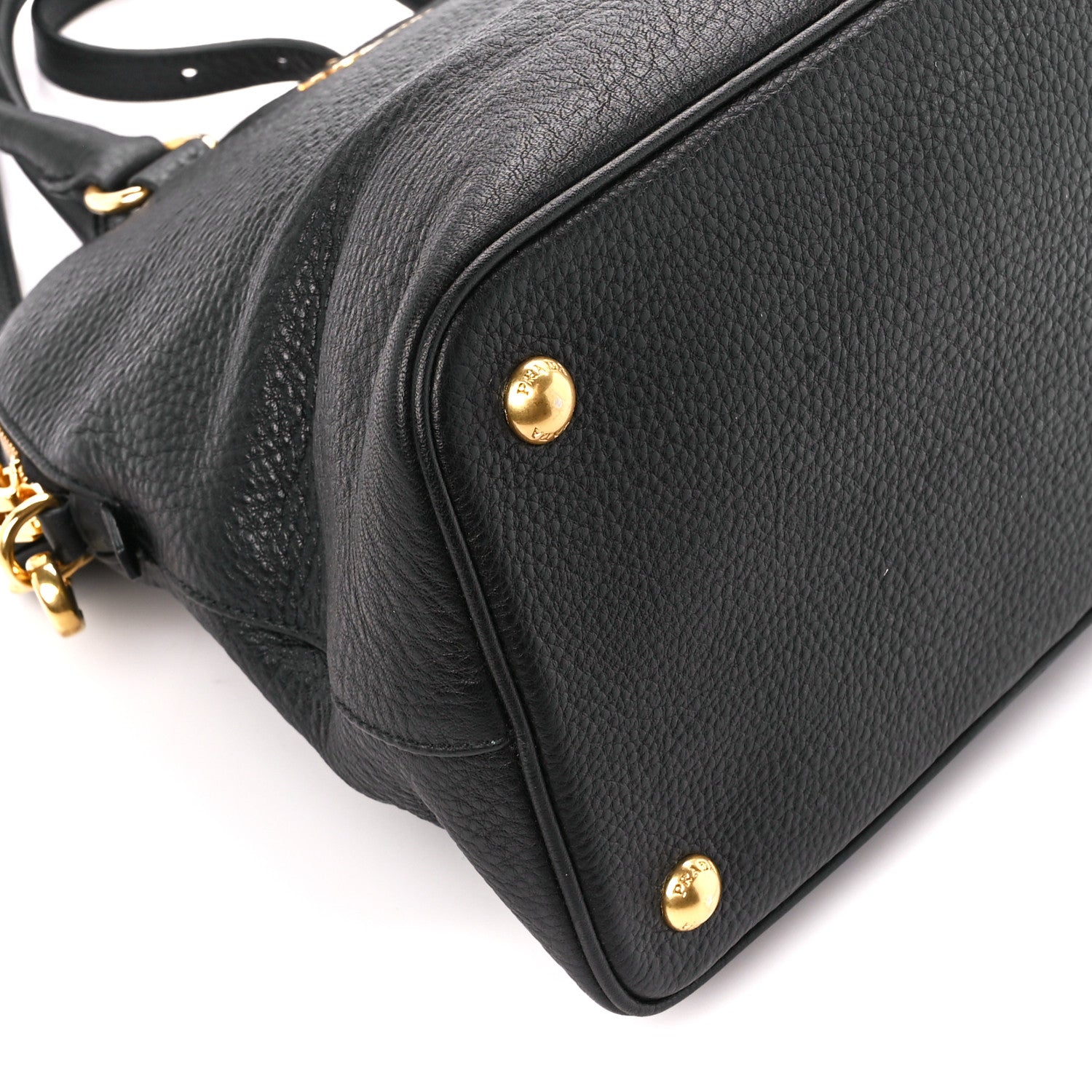 Prada Vitello Daino Dome Satchel Black 11 of 14