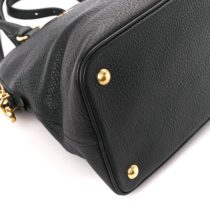 Prada Vitello Daino Dome Satchel Black 11 of 14