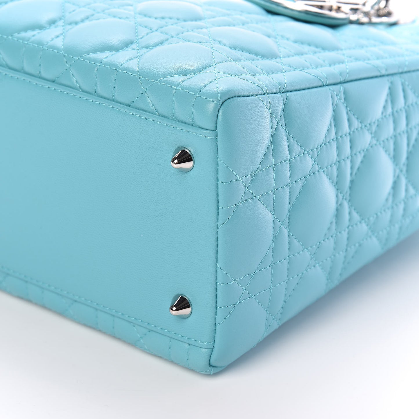 Lambskin Cannage Medium Lady Dior Turquoise