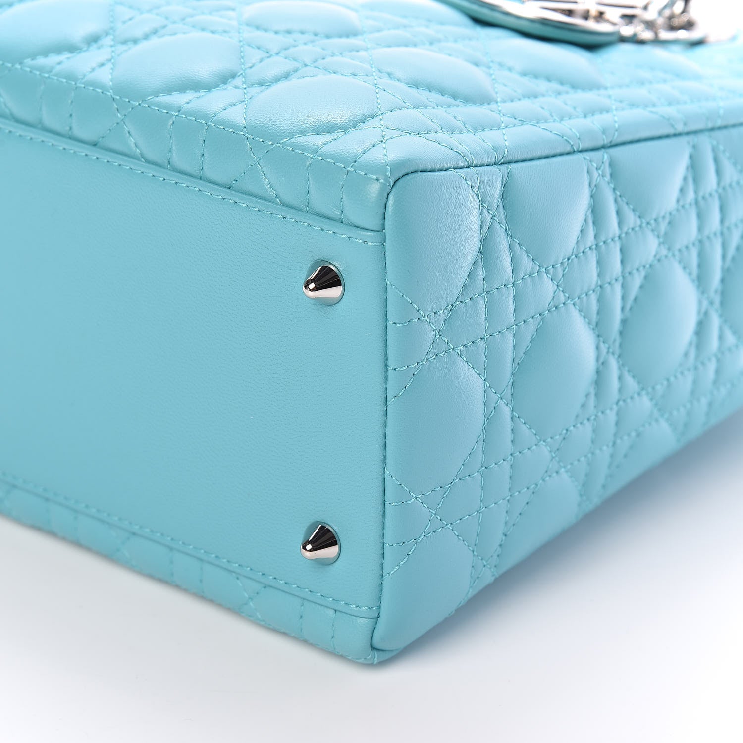 Christian Dior Lambskin Cannage Medium Lady Dior Turquoise 9 of 9