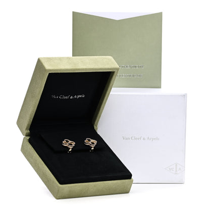 Van Cleef & Arpels 18K Yellow Gold Guilloche Vintage Alhambra Earrings 5 of 5