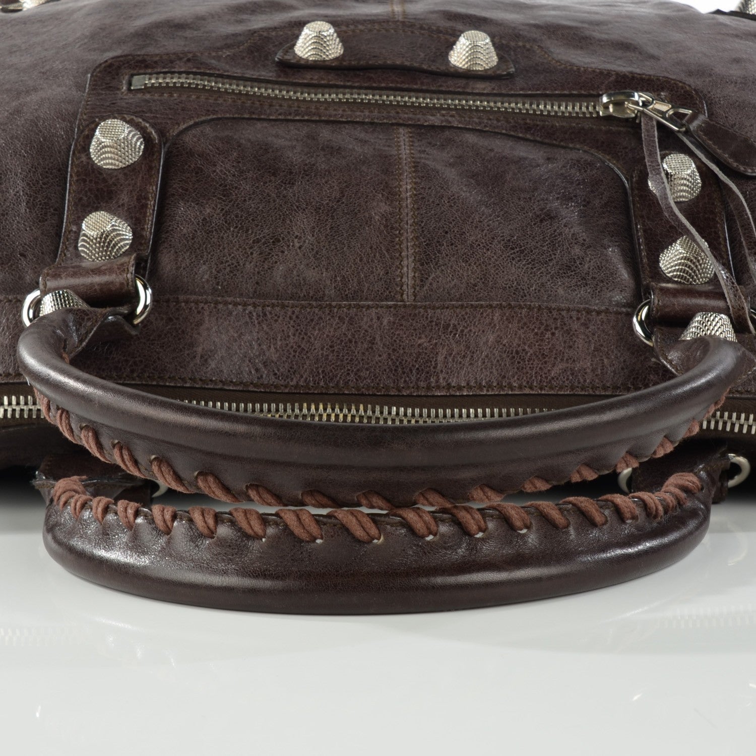 Balenciaga Agneau Giant 21 Silver Hardware Weekender Cafe 9 of 9