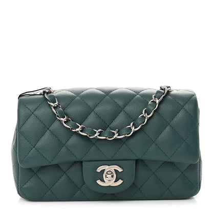 Chanel Caviar Quilted Mini Rectangular Flap Dark Turquoise 1 of 10