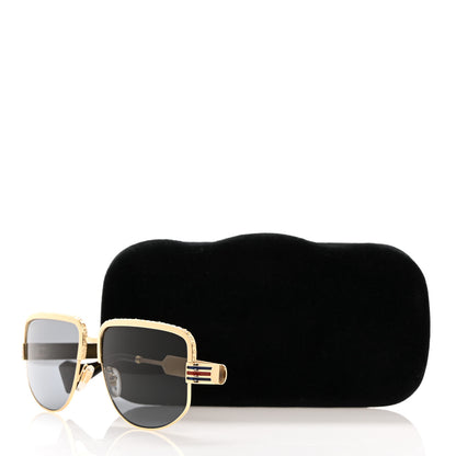 Gucci Squared Aviator Sunglasses GG0585S Gold Grey 8 of 8