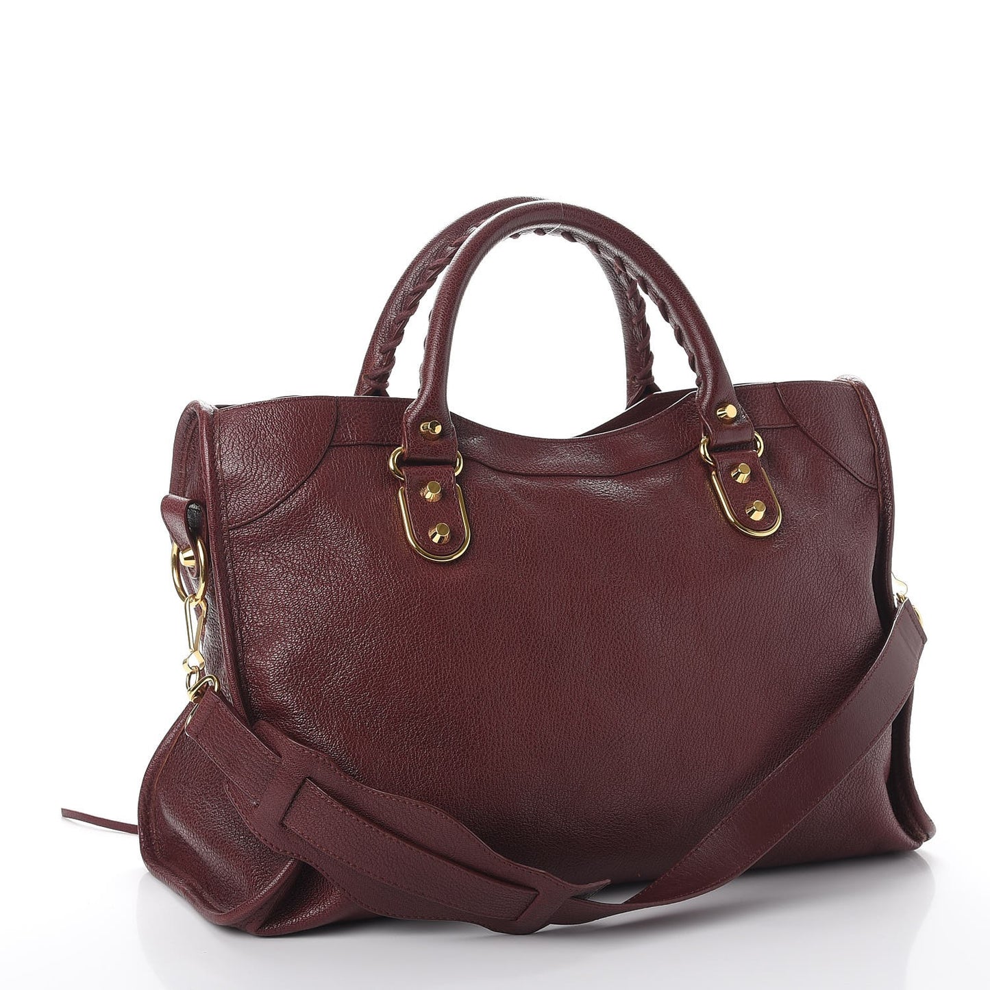 Chevre Gold Metallic Edge Hardware City Bordeaux