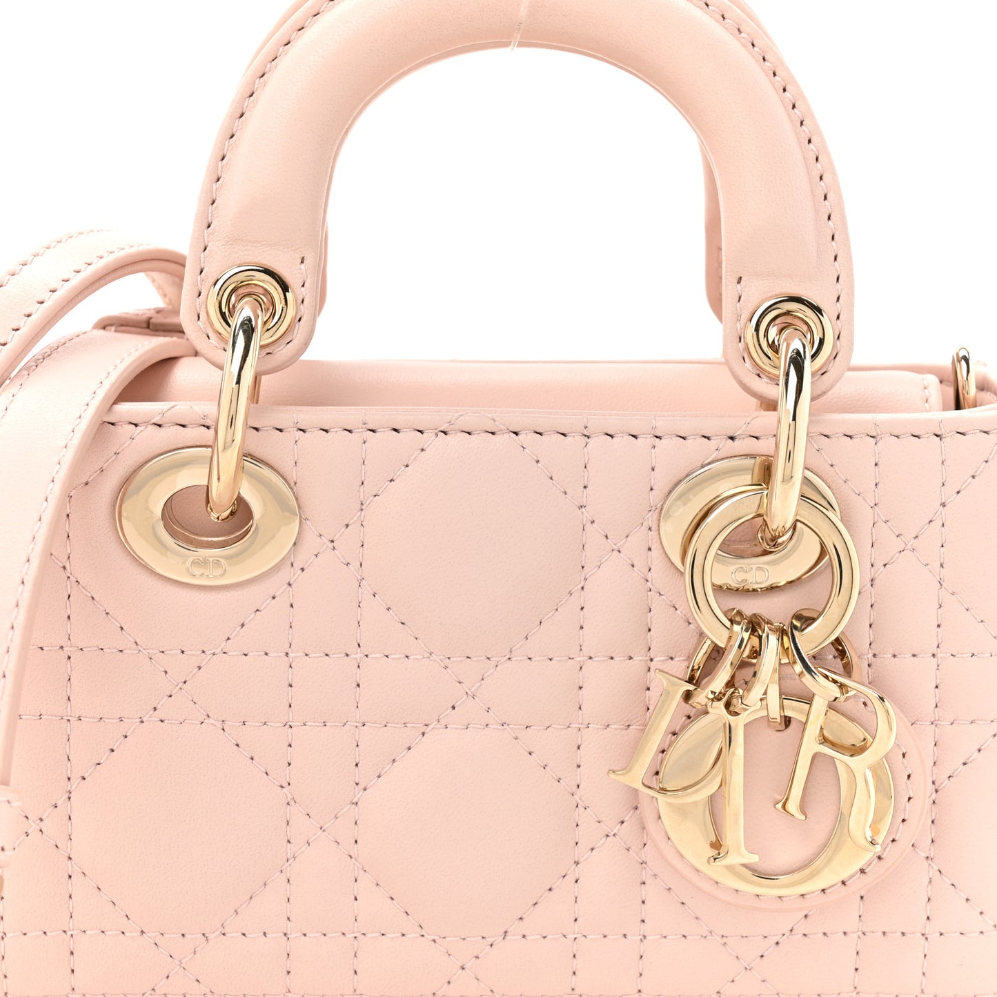 Lambskin Cannage Micro Lady D-Joy Powder Pink