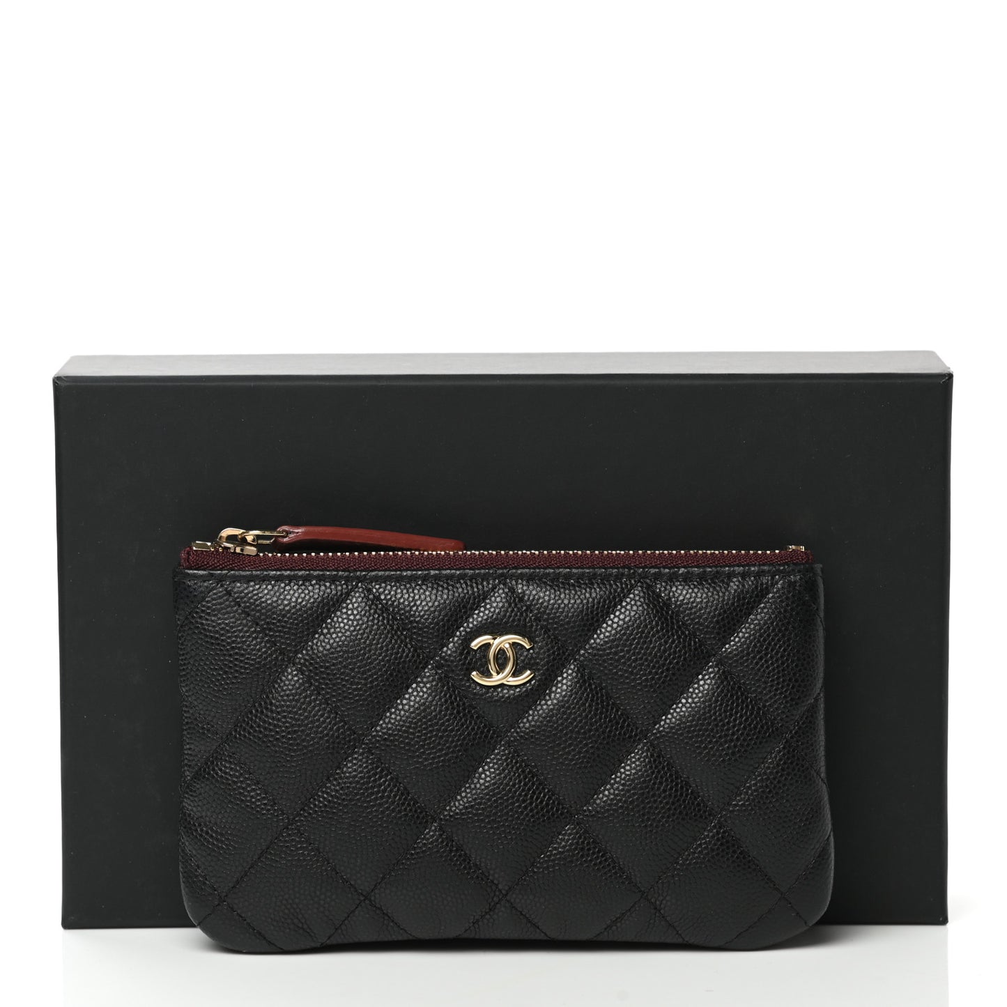 Caviar Quilted Small Cosmetic Case Black