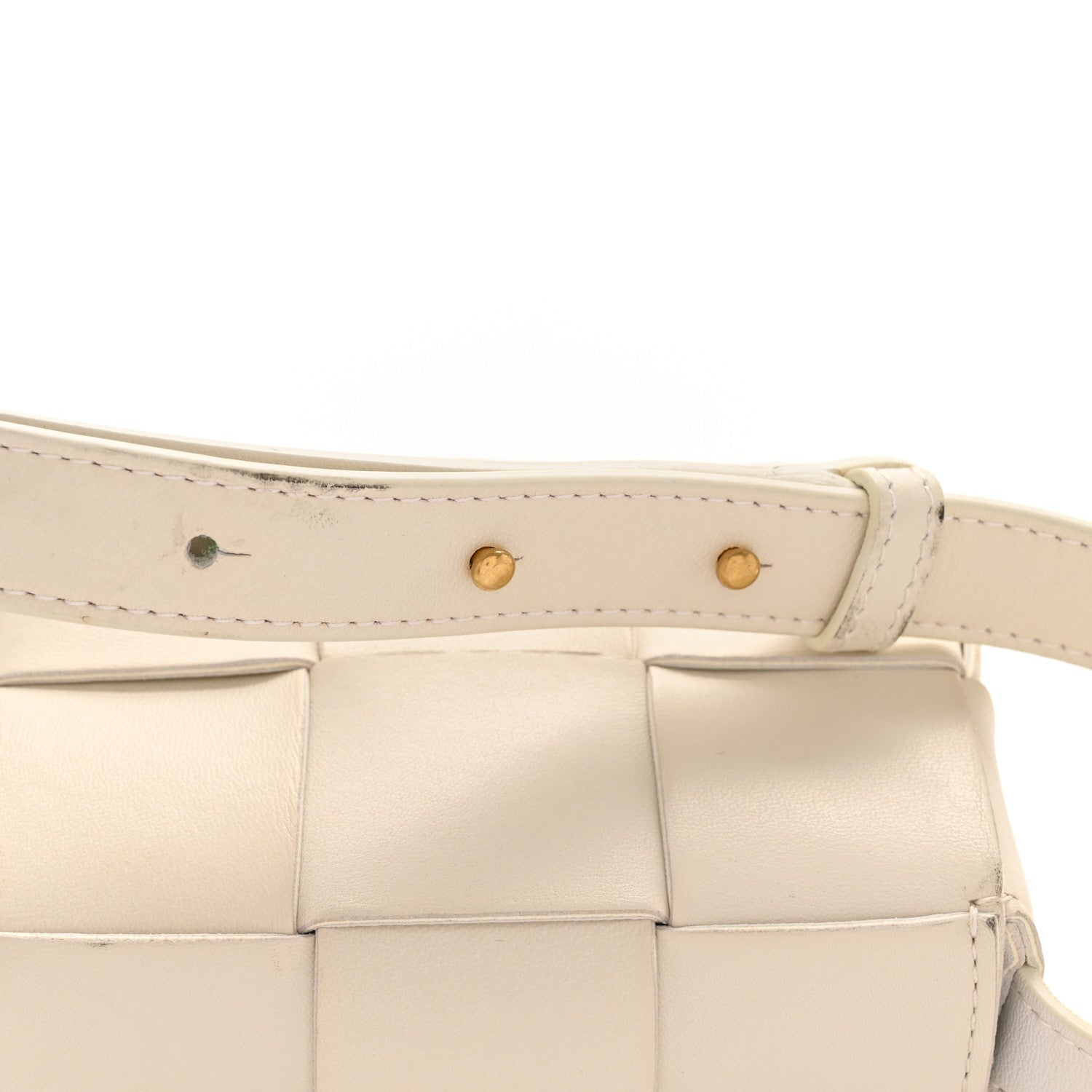 Bottega Veneta Lambskin Maxi Intrecciato Extra Mini Cassette Crossbody Bag White 10 of 11