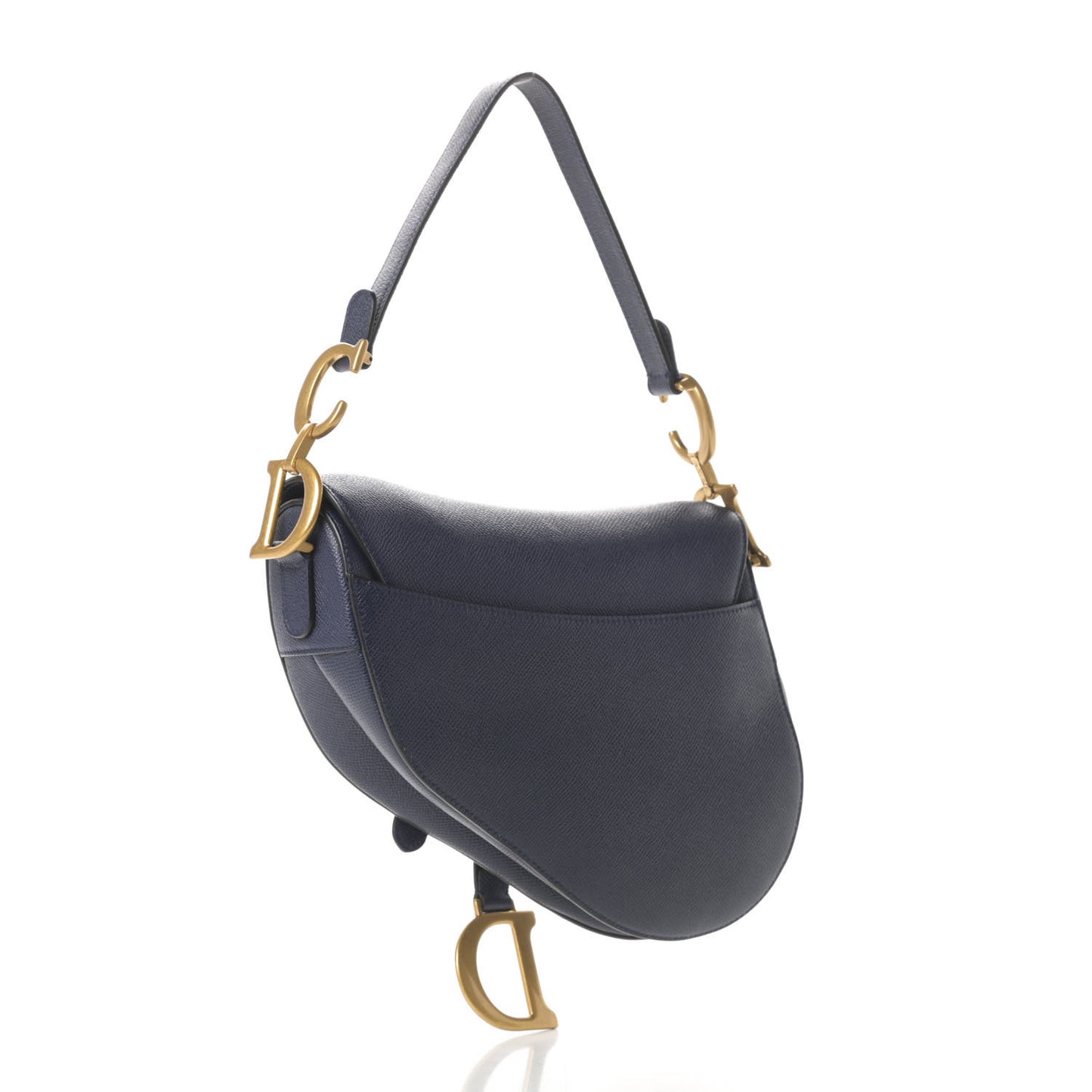 Grained Calfskin Saddle Bag Navy