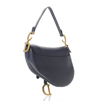 Christian Dior Grained Calfskin Saddle Bag Navy 3 of 13