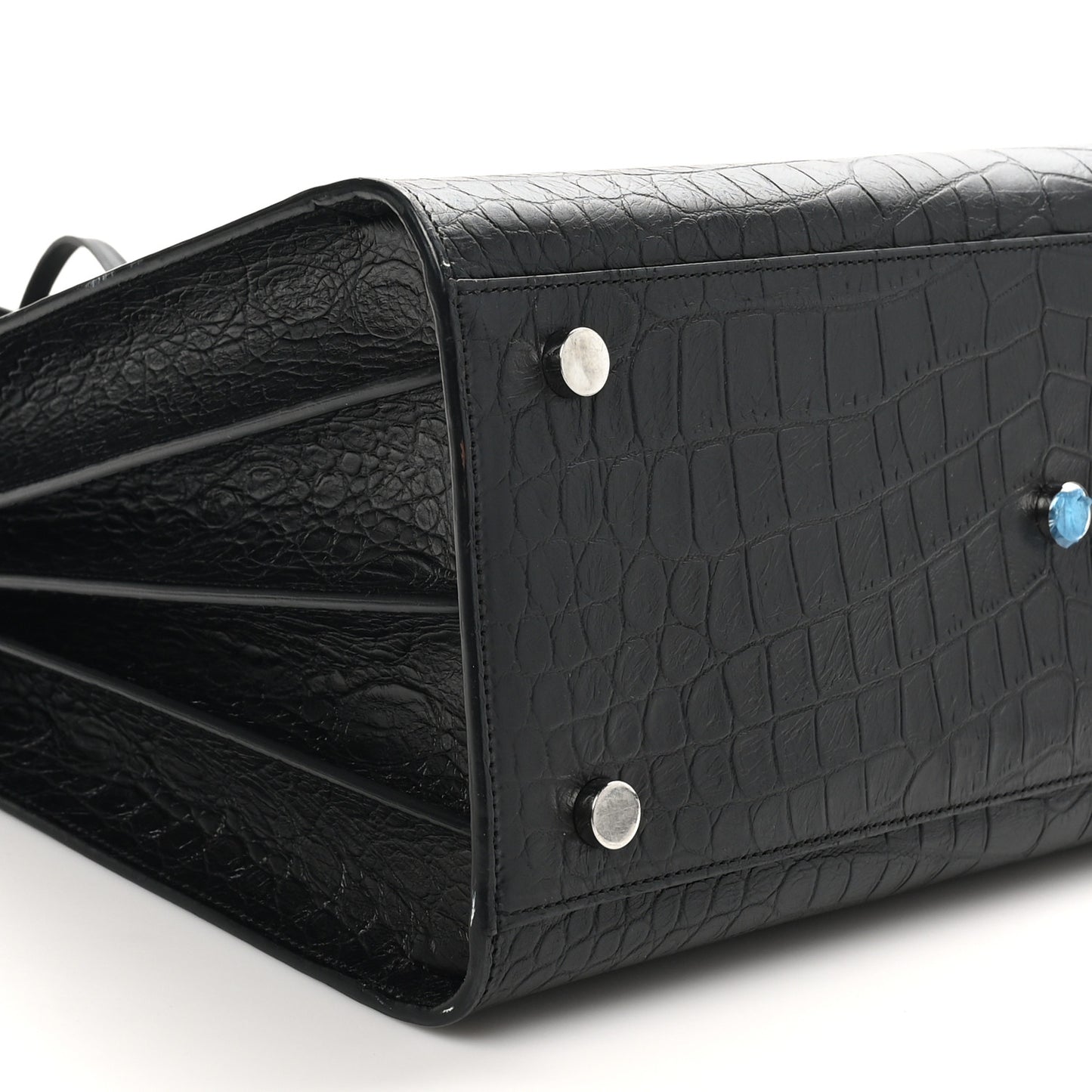 Calfskin Crocodile Embossed Small Sac de Jour Black