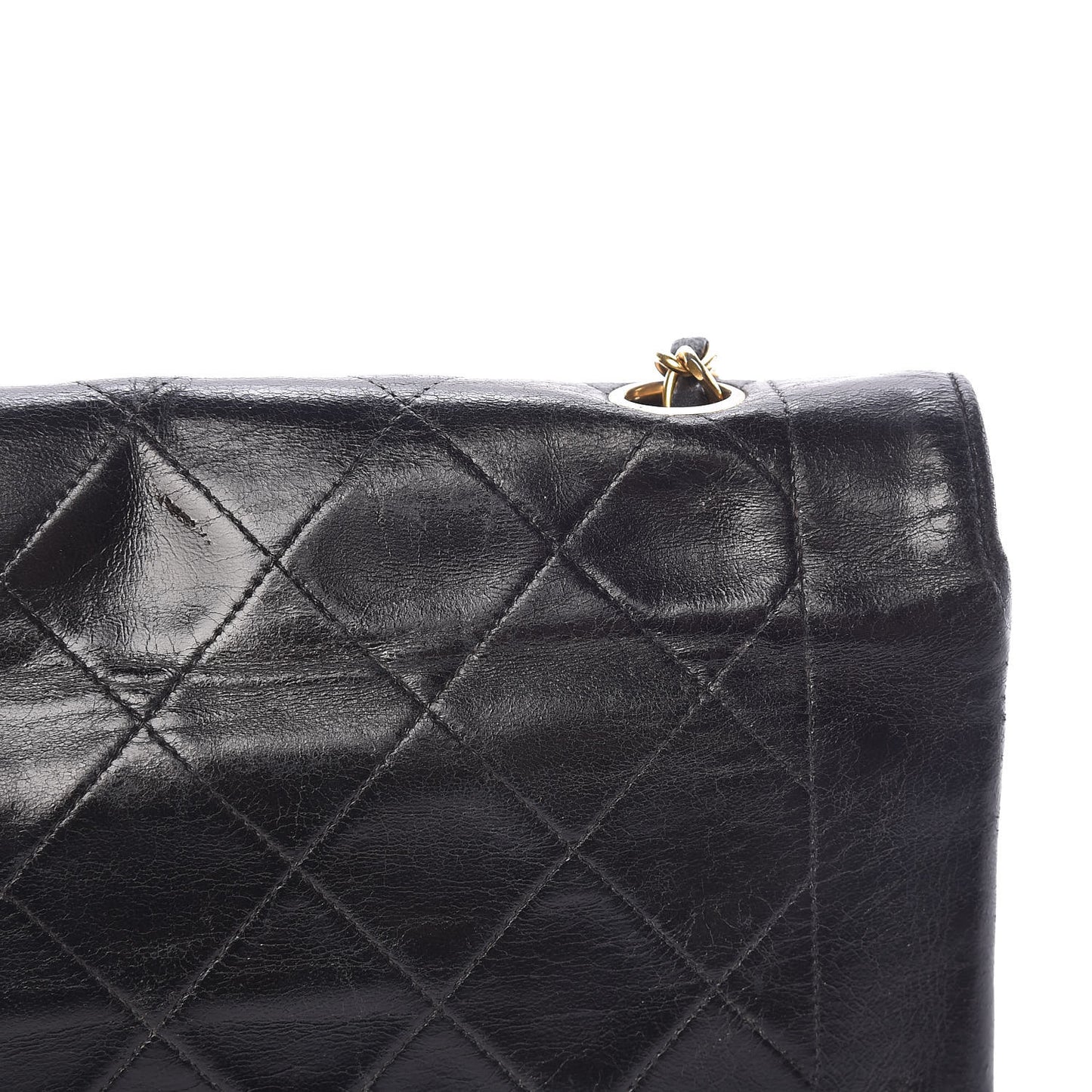 Lambskin Quilted Small Single Flap Black