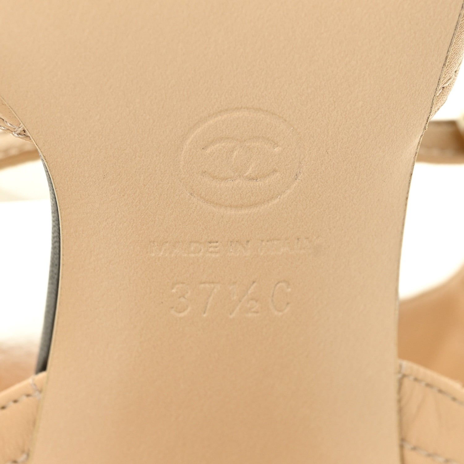 Chanel Lambskin Quilted Camellia Ankle Strap Pumps 36.5 Black 37.5 Beige 10 of 14